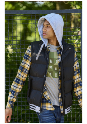 BLEND Hoody Vest 3196, Fekete  Mellény