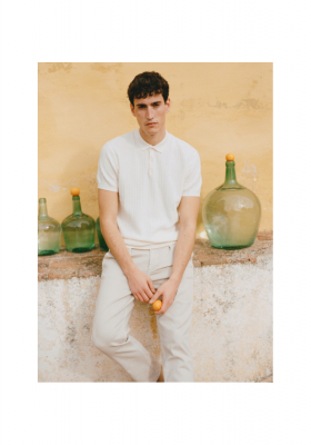 CASUAL FRIDAY Karl 4674, Fehér Kötött Rövid Ujjú Ingpóló