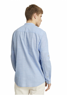 TOM TAILOR DENIM Patterned 5146, Kék Hosszú Ujjú Ing