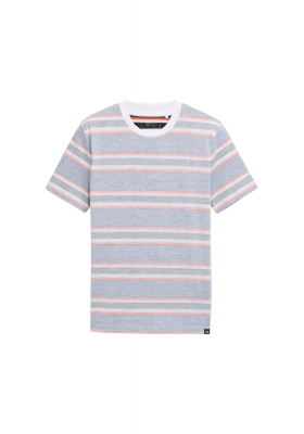 TOM TAILOR DENIM 5026, Kék Csíkos Rövid Ujjú Póló