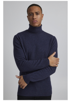 CASUAL FRIDAY Karl 3971, Kék Kötött Gyapjú Garbo Pulóver, NOOS