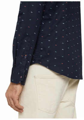 TOM TAILOR Waves 9804, Kék  Hosszú Ujjú Ing