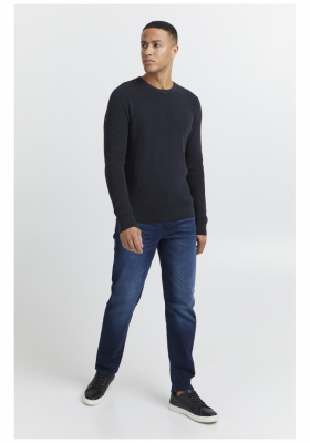 BLEND Codford 4336, Fekete Kötött Pulóver