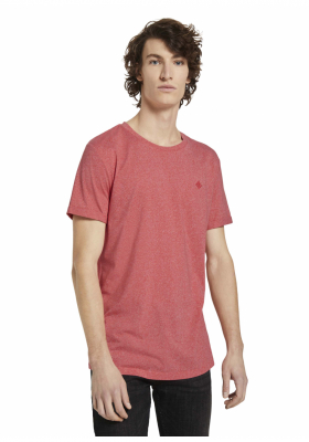 TOM TAILOR DENIM Fine 9909, Piros Rövid Ujjú Póló