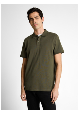 TOM TAILOR 1006, Olívzöld Rövid Ujjú Ingpóló NOOS