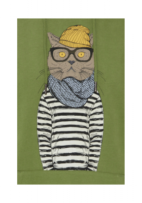 BLEND 6540, Zöld Kapucnis Pulóver