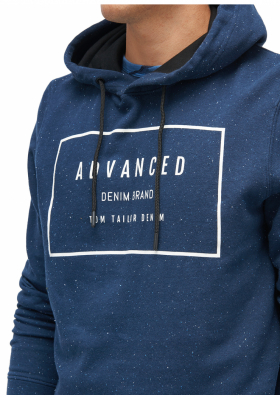 TOM TAILOR DENIM Mottled Hoodie 5054, Kék Kapucnis Pulóver