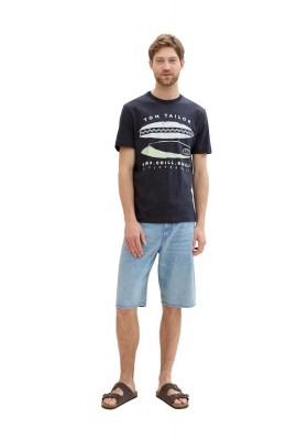 TOM TAILOR 1784, Kék Rövid Ujjú Póló Surf
