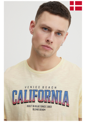 BLEND 5311, Krémszínű Rövid Ujjú Póló