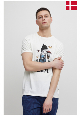 BLEND 5344, Fehér, Nyomtatott Rövid Ujjú Póló