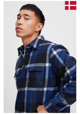 BLEND 6348, Kék Kockás Ingkabát