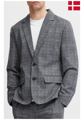 BLEND 6660, Szürke Kockás Zakó