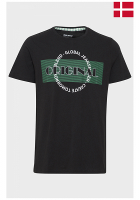 BLEND 6827, Fekete Rövid Ujjú Póló