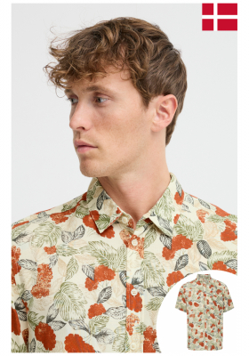 BLEND Abdel 7691, Virágos Rövid Ujjú Ing