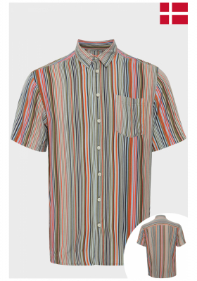 BLEND Agan 7693, Csíkos Rövid Ujjú Ing