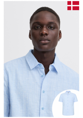 BLEND Aston 8197, Világoskék Rövid Ujjú Ing