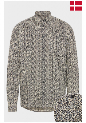 BLEND Avid 0017, Fekete, Aprómintás Hosszú Ujjú Ing 