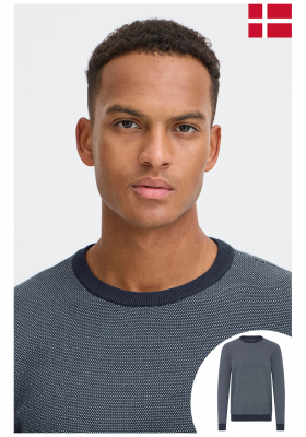 BLEND Baal 0121, Kék Kötött Pulóver