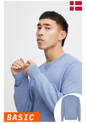 BLEND Bruton 5850, Világoskék Kötött Pulóver