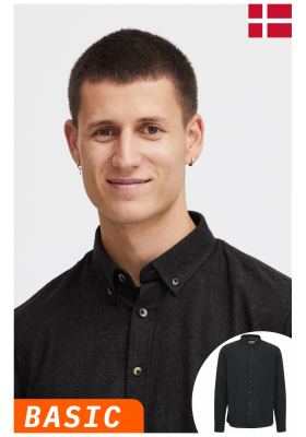 BLEND Burley 6243, Fekete Hosszú Ujjú Ing