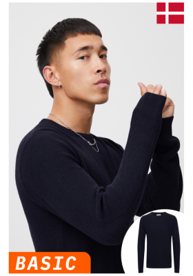 BLEND Codford 4336, Fekete Kötött Pulóver