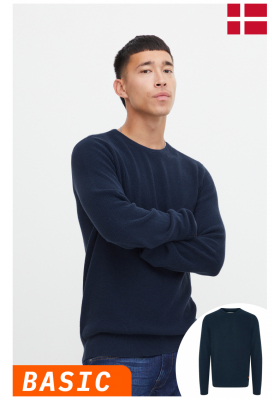 BLEND Codford 4336, Kék Kötött Pulóver