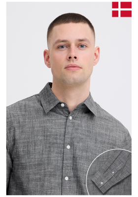 BLEND Daris 0297, Kék Hosszú Ujjú Ing