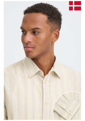 BLEND Daris 0307, Halványkék Csíkos Hosszú Ujjú Ing