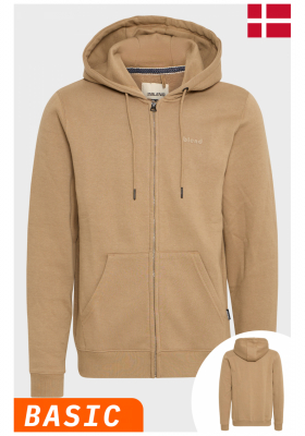 BLEND Downton 4494, Barna Zippes-Kapucnis Pulóver