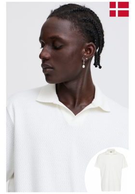 BLEND Eskild 7949, Fehér Rövid Ujjú Ingpóló