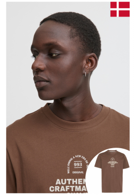 BLEND Jesper 8279, Barna Rövid Ujjú Póló