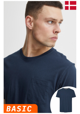 BLEND NASIR 1715, Sötétkék Rövid Ujjú Póló