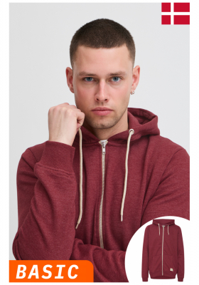 BLEND Noah 1628, Zippes-Kapucnis Pulóver, Piros