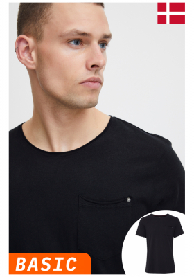 BLEND Noel 9766, Fekete Rövid Ujjú Póló