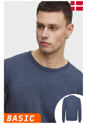 BLEND Nolen 2883, Kék Kötött Pulóver