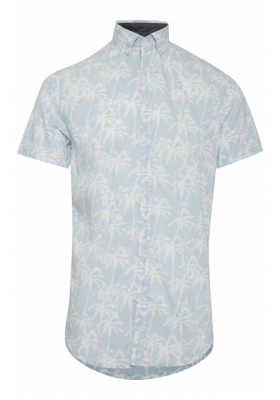 BLEND 8214, Kék Rövid Ujjú Ing, Slim fit