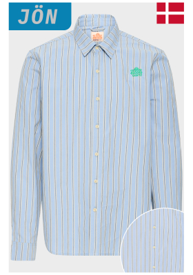 BLEND Sun 0485, Világoskék Csíkos Hosszú Ujjú Ing