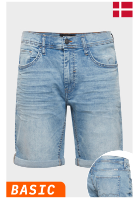 BLEND Twister 3326, Fehérített Kék Farmer Rövidnadrág