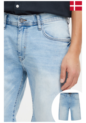 BLEND Twister Fit 3327, Koptatottkék Farmer Rövidnadrág