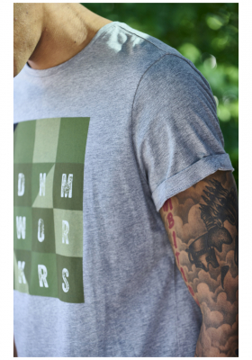 BLEND Workers 2444, Szürke Rövid Ujjú Póló