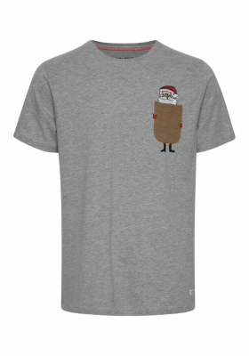 BLEND Xmas 4914, Szürke Rövid Ujjú Póló