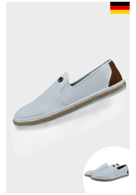 BUGATTI 321-ASP61, Fehér Slip-on Félcipő