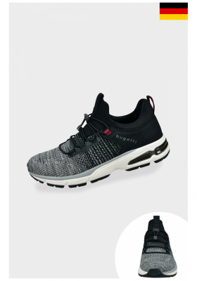 BUGATTI AOX, Szürke-Fekete Sneaker Félcipő