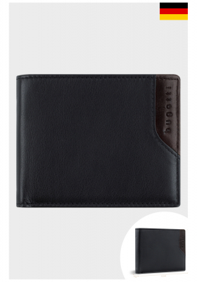 BUGATTI Corso Deluxe 5001, Fekete Bőr Pénztárca