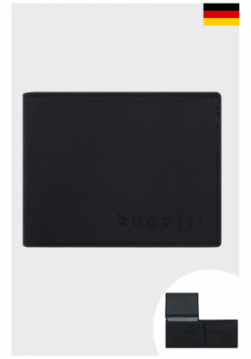 BUGATTI Luca 3201, Fekete Bőr Pénztárca