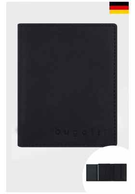 BUGATTI Luca 3301, Fekete Bőr Pénztárca