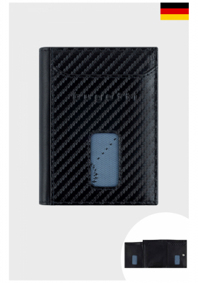 BUGATTI Secure Slim 0C01, Fekete Bőr Pénztrárca