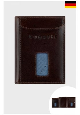 BUGATTI Secure Slim 0R02, Barna Bőr Pénztrárca