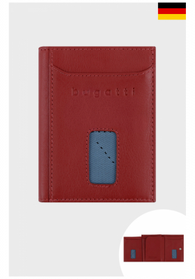 BUGATTI Secure Slim 9016, Piros Bőr Pénztrárca