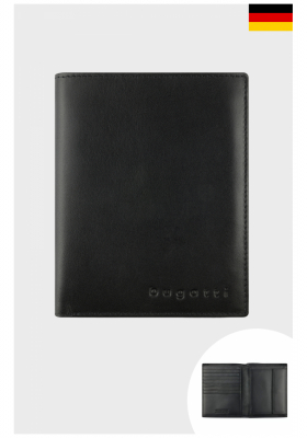 BUGATTI Super Slim 0101, Fekete Bőr Pénztrárca